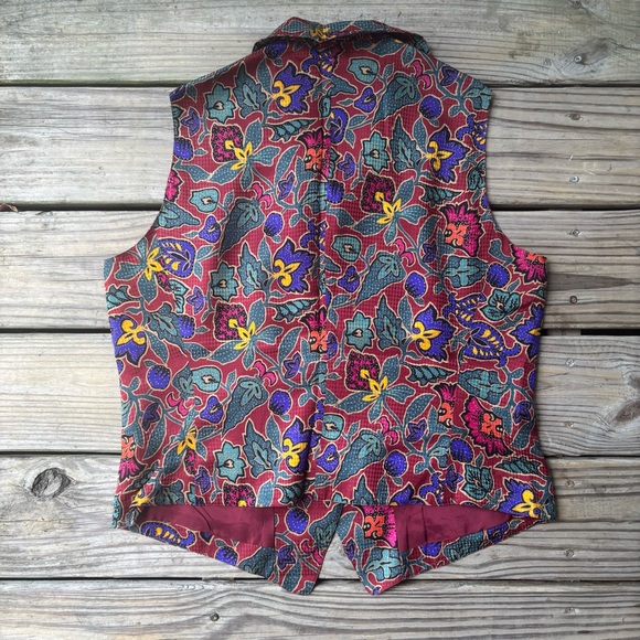 VTG ‘80s/‘90s Anne Klein Floral Silk Vest - Picture 2 of 4
